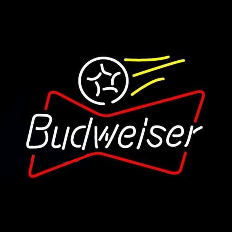 Budweiser Bowtie Soccer Beer Sign Enseigne Néon