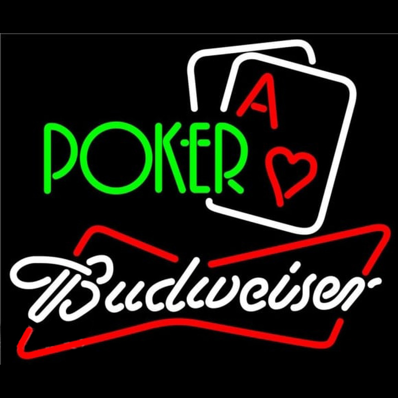 Budweiser Green Poker Beer Sign Enseigne Néon