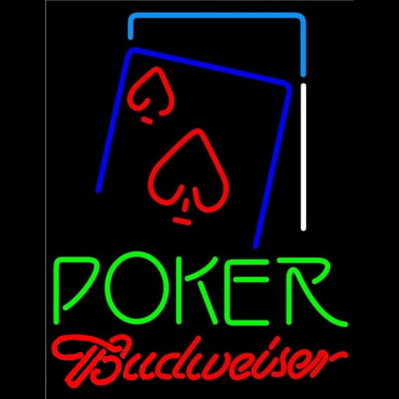 Budweiser Green Poker Red Heart Beer Sign Enseigne Néon