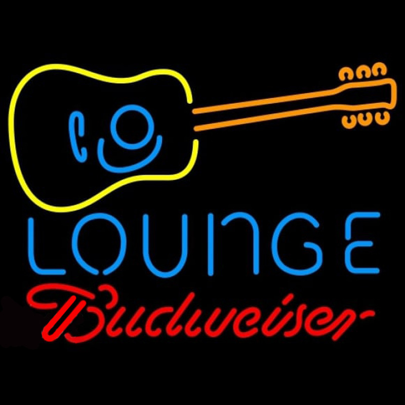 Budweiser Guitar Lounge Beer Sign Enseigne Néon