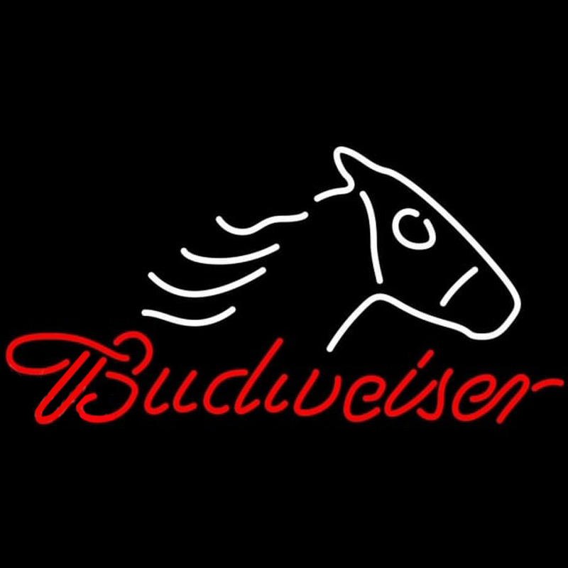 Budweiser Horse Head Beer Sign Enseigne Néon