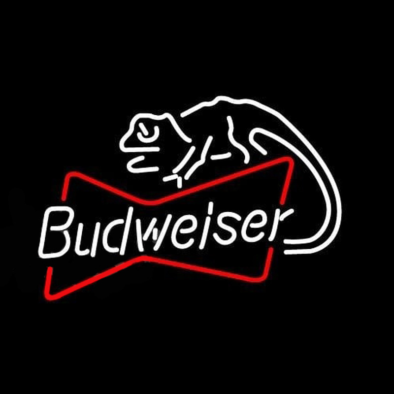 Budweiser Louie Lizard Bowtie Beer Sign Enseigne Néon