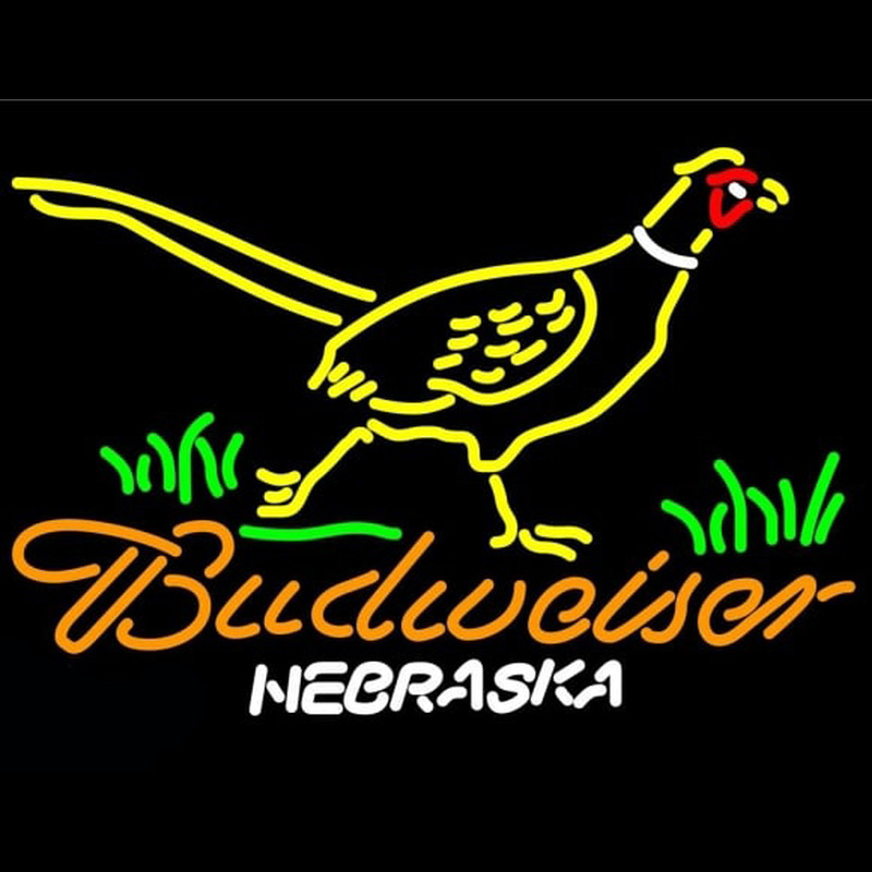 Budweiser Nebraska Pheasant Beer Sign Enseigne Néon