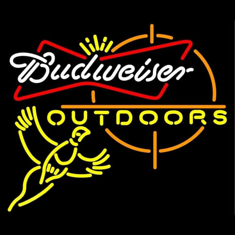 Budweiser Outdoors Pheasant Hunting Beer Sign Enseigne Néon