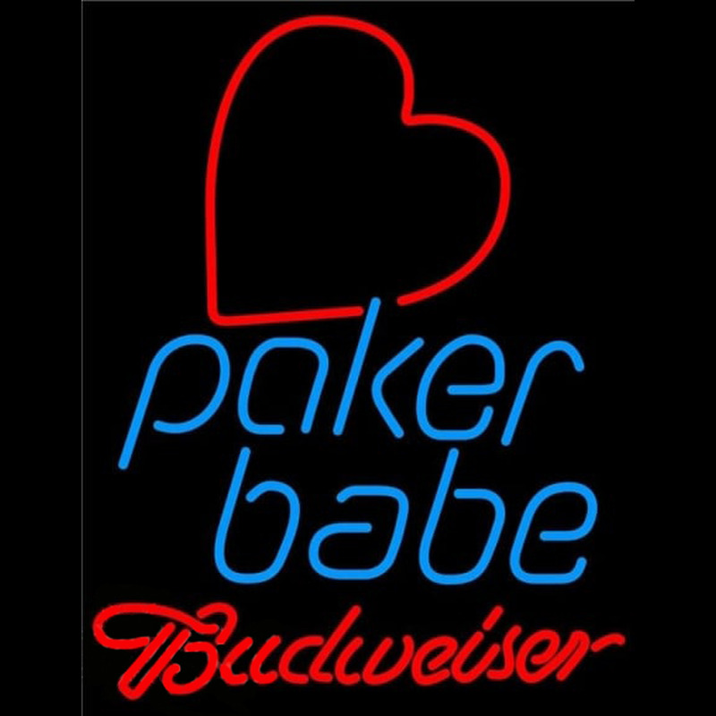 Budweiser Poker Girl Heart Babe Beer Sign Enseigne Néon