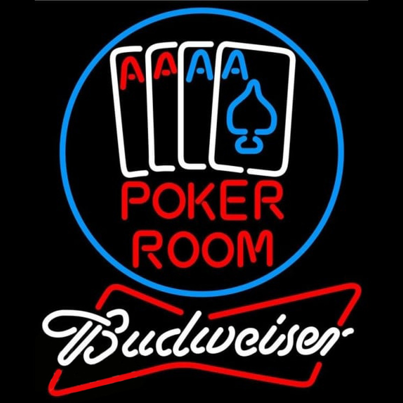 Budweiser Poker Room Beer Sign Enseigne Néon