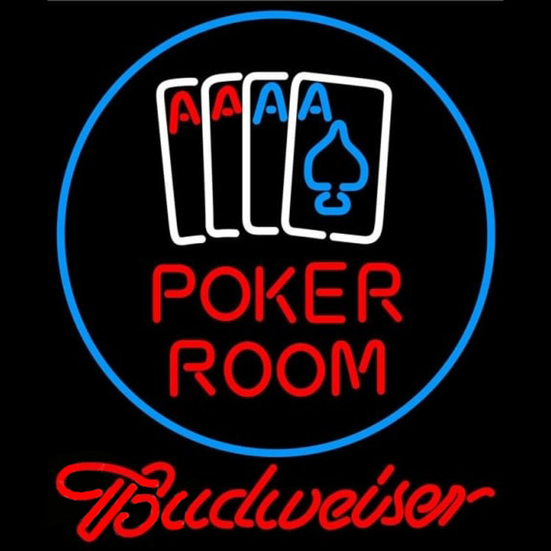 Budweiser Poker Room Beer Sign Enseigne Néon