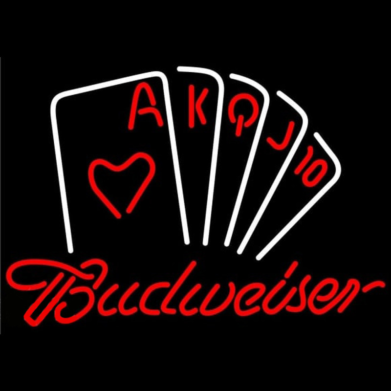 Budweiser Poker Series Beer Sign Enseigne Néon