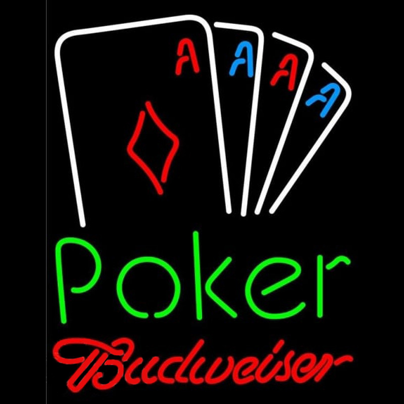 Budweiser Poker Tournament Beer Sign Enseigne Néon