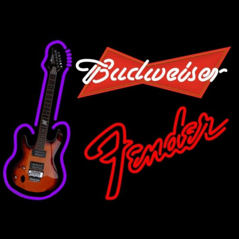 Budweiser Red Fender Red Guitar Beer Sign Enseigne Néon