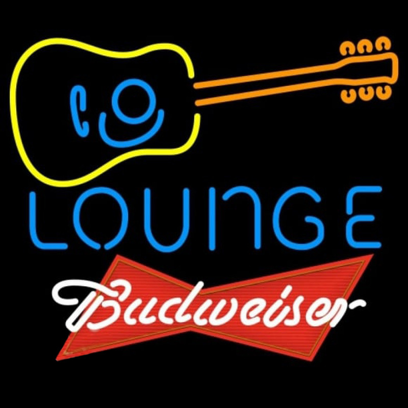 Budweiser Red Guitar Lounge Beer Sign Enseigne Néon