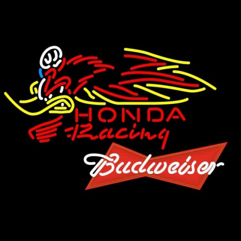 Budweiser Red Honda Racing Woody Woodpecker Crf 250 450 Motorcycle Beer Sign Enseigne Néon