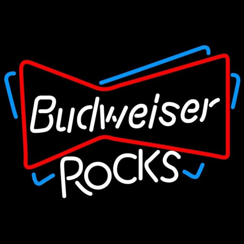 Budweiser Rocks Bowtie Beer Sign Enseigne Néon