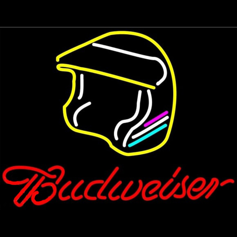 Budweiser Vintage Hascar Helmet3 Beer Sign Enseigne Néon