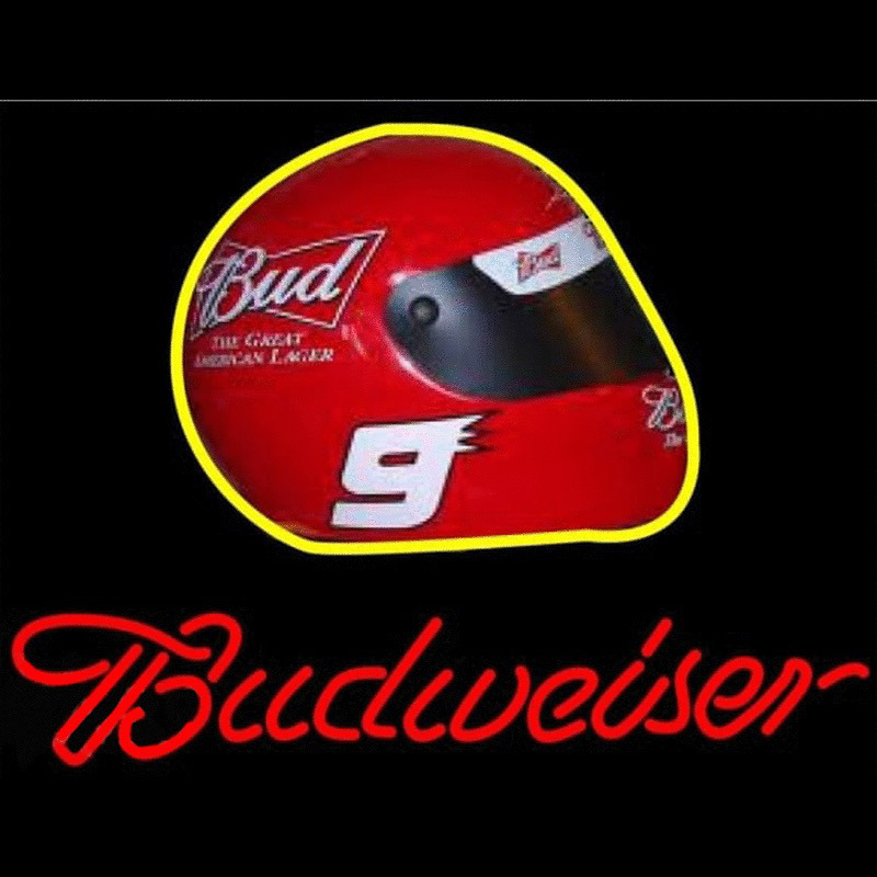 Budweiser Vintage Hascar Helmet7 Beer Sign Enseigne Néon