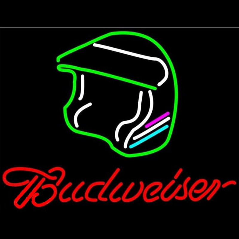 Budweiser Vintage Hascar Helmet8 Beer Sign Enseigne Néon