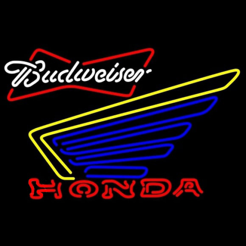 Budweiser White Honda Motorcycle Gold Wing Beer Sign Enseigne Néon