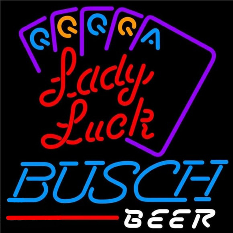 Busch Lady Luck Series Beer Sign Enseigne Néon