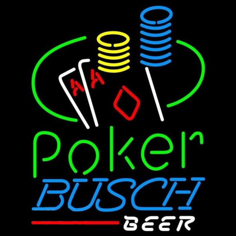 Busch Poker Ace Coin Table Beer Sign Enseigne Néon