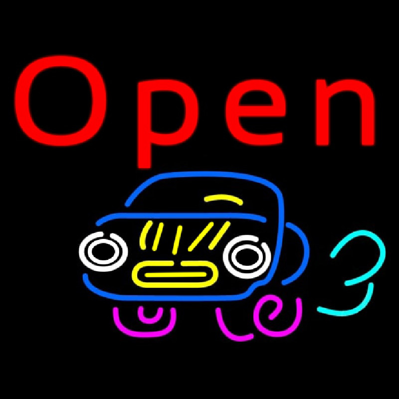 Car Open Enseigne Néon