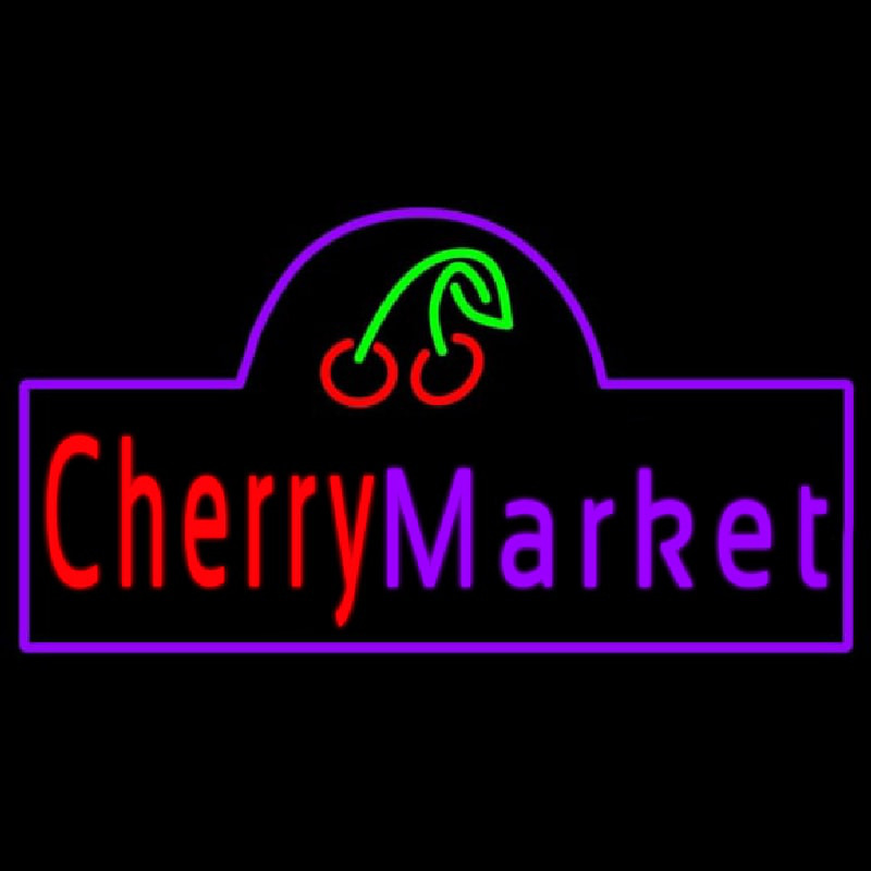 Cherry Market Enseigne Néon