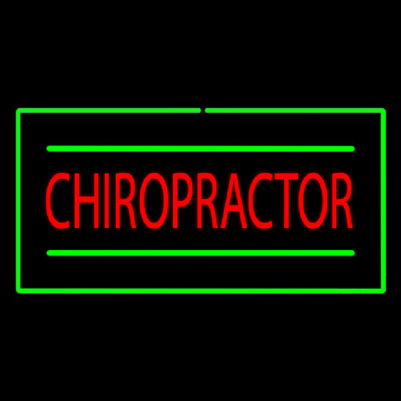 Chiropractor Rectangle Green Enseigne Néon