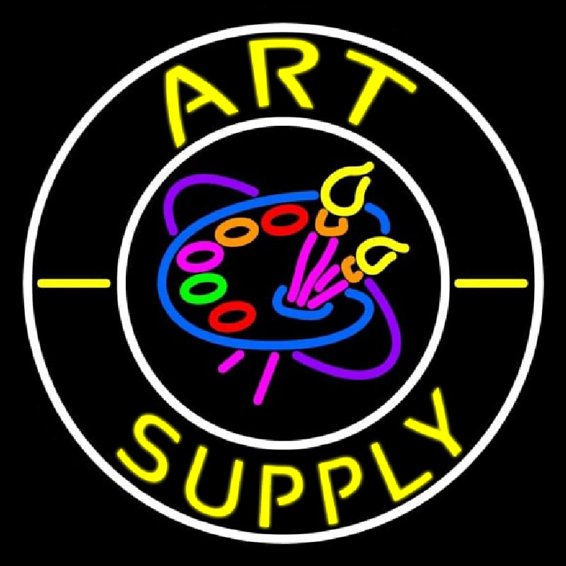 Circle Art Supply With Logo Enseigne Néon