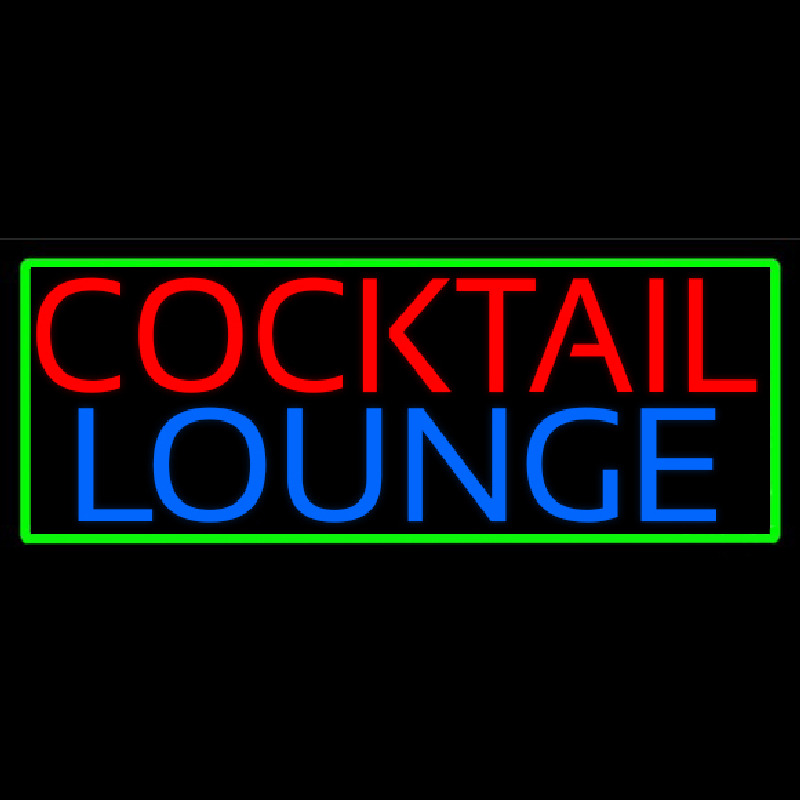 Cocktail Lounge With Green Border Enseigne Néon