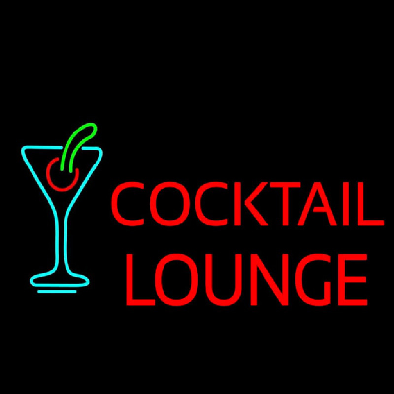 Cocktail Lounge With Martini Glass Enseigne Néon