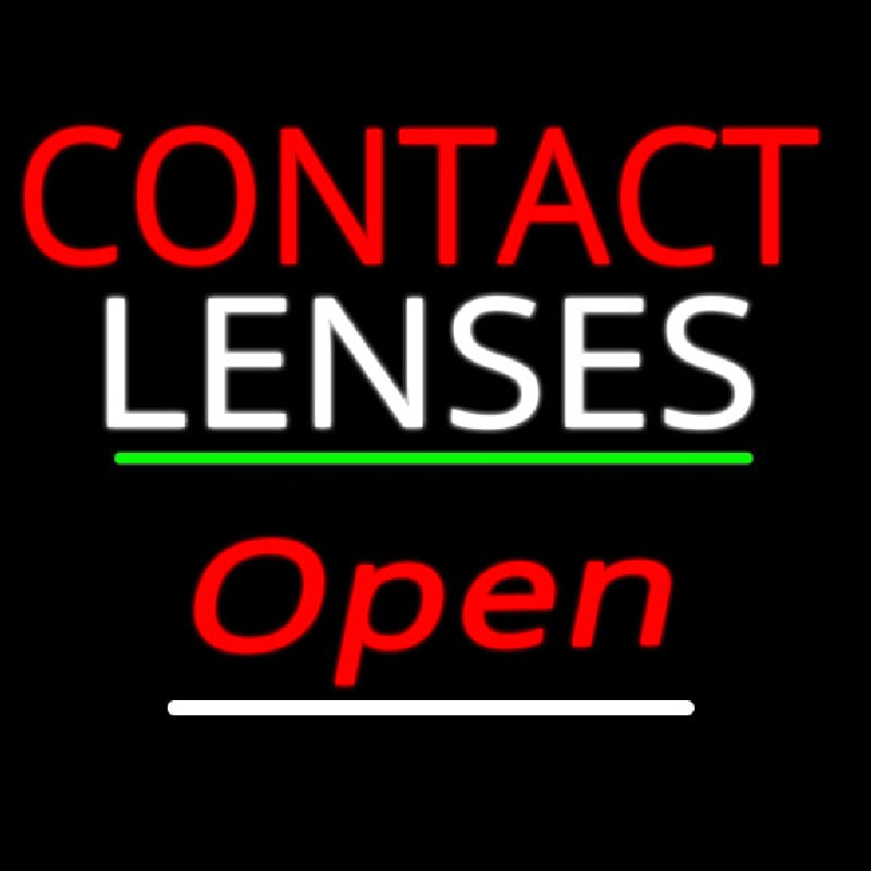 Contact Lenses Open Green Line Enseigne Néon