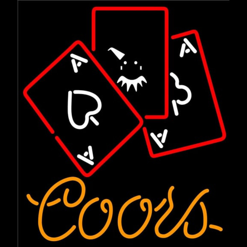 Coors Ace And Poker Enseigne Néon