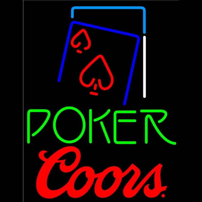 Coors Green Poker Red Heart Enseigne Néon