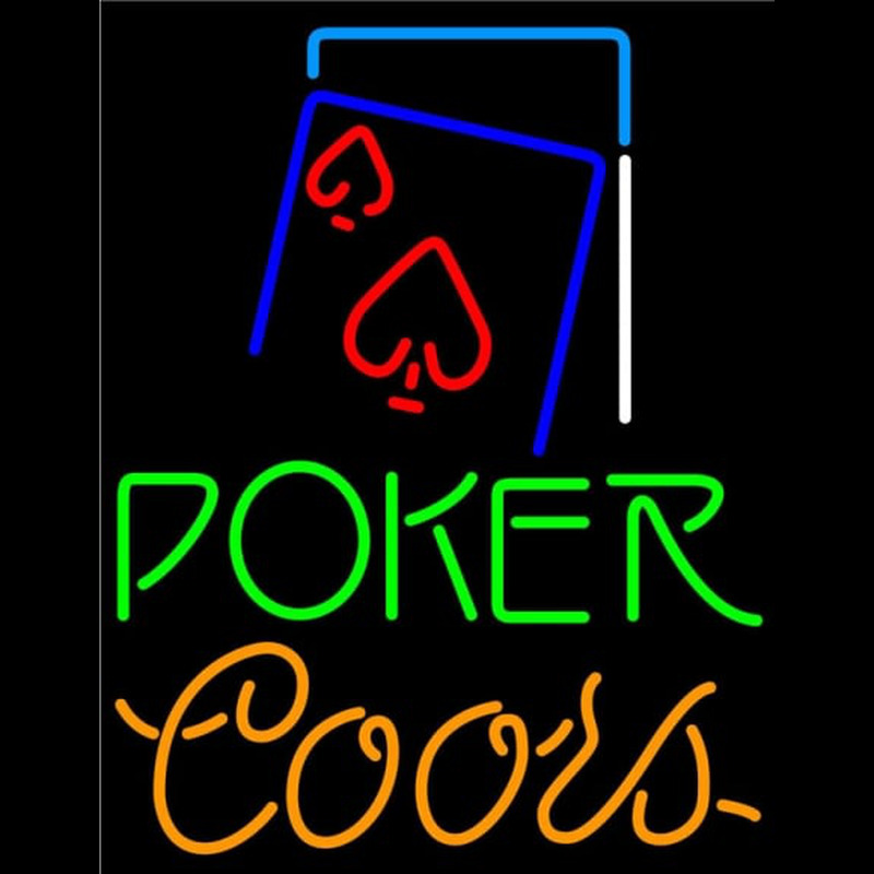 Coors Green Poker Red Heart Enseigne Néon