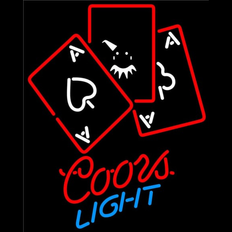 Coors Light Ace And Poker Enseigne Néon