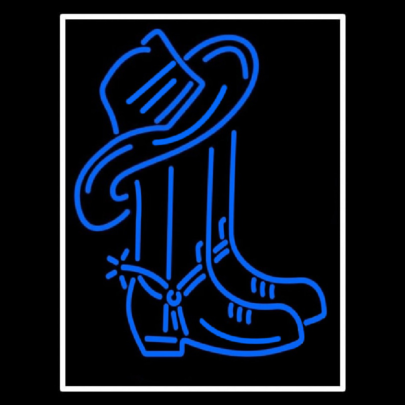 Cowboy Boots Logo Enseigne Néon