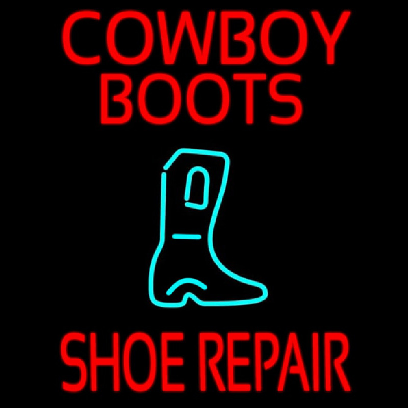 Cowboy Boots Shoe Repair Enseigne Néon