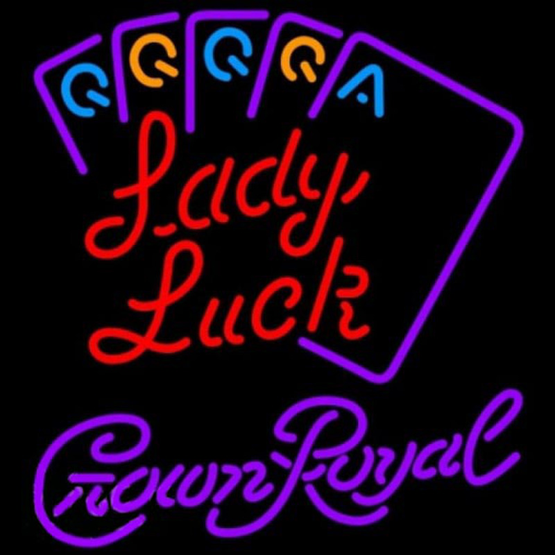 Crown Royal Poker Lady Luck Series Beer Sign Enseigne Néon