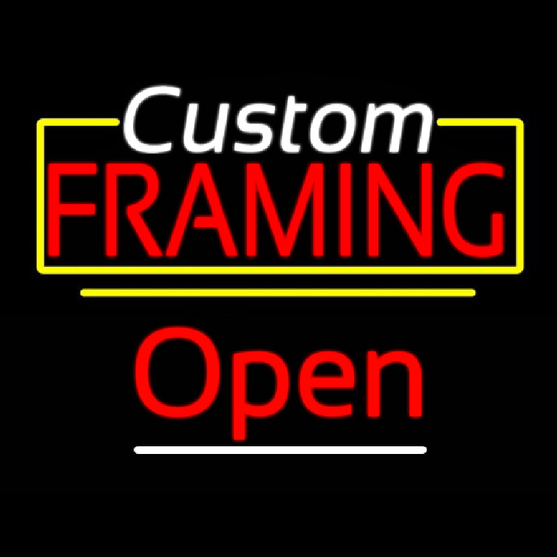 Custom Framing Open Yellow Line Enseigne Néon