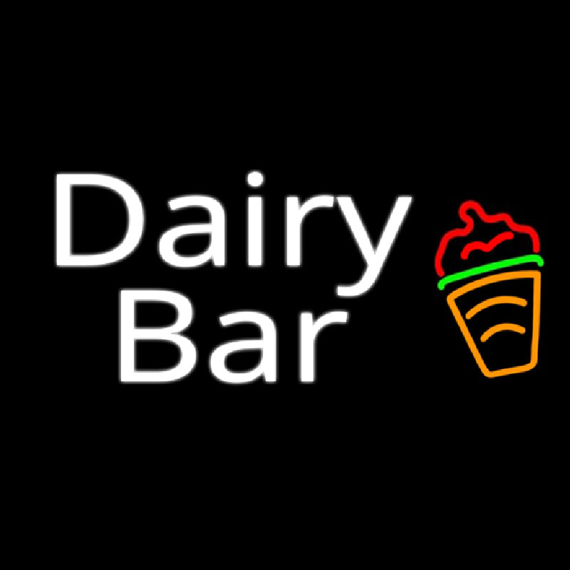 Dairy Bar With Logo Enseigne Néon