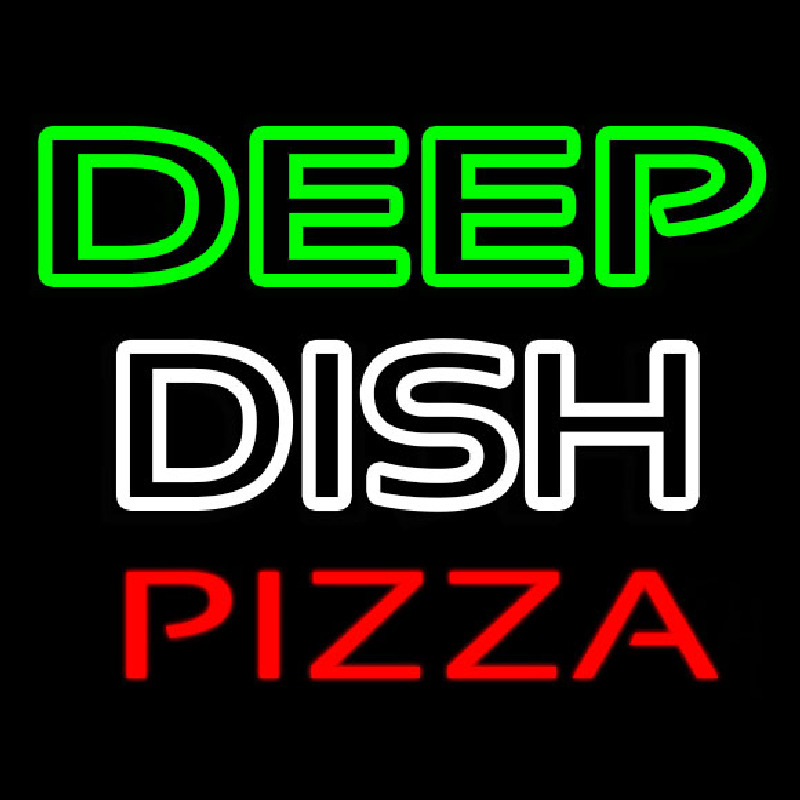 Deep Dish Pizza Enseigne Néon