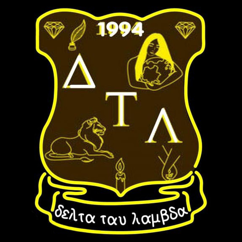 Delta Tau Lambda Latina Greek Logo Enseigne Néon