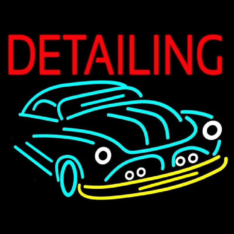 Detailing With Car Logo Enseigne Néon