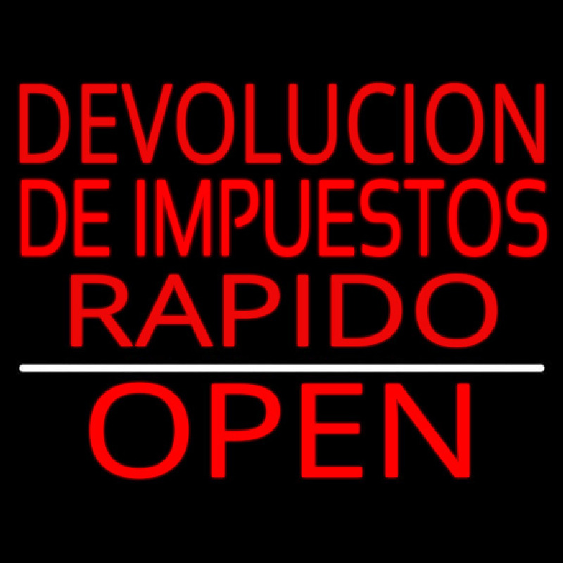 Devolucion De Impuestos Rapido Open Enseigne Néon