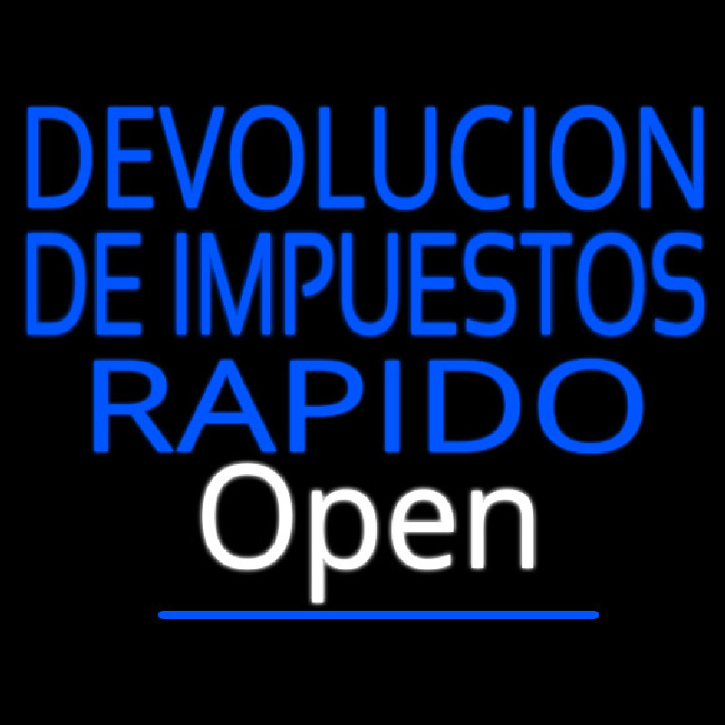 Devolucion De Impuestos Rapido Open Enseigne Néon