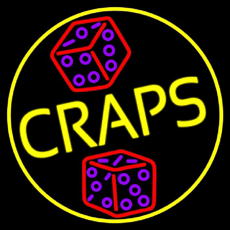 Dice Craps Enseigne Néon