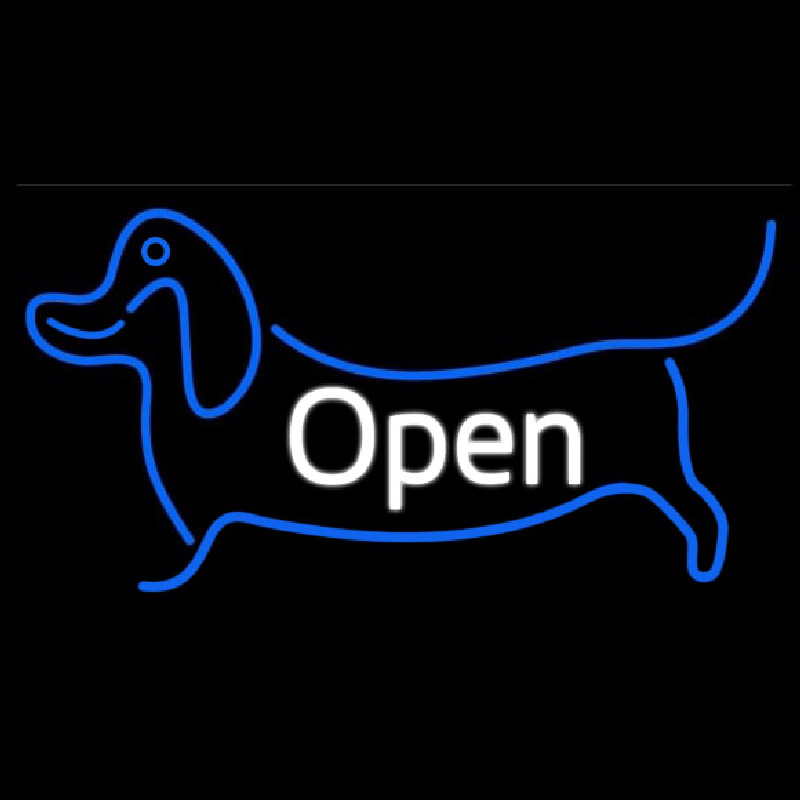 Dog Logo Open 2 Enseigne Néon