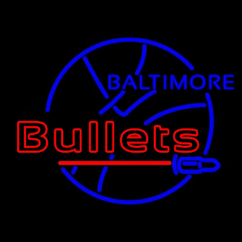 Early Baltimore Bullets Logo Enseigne Néon