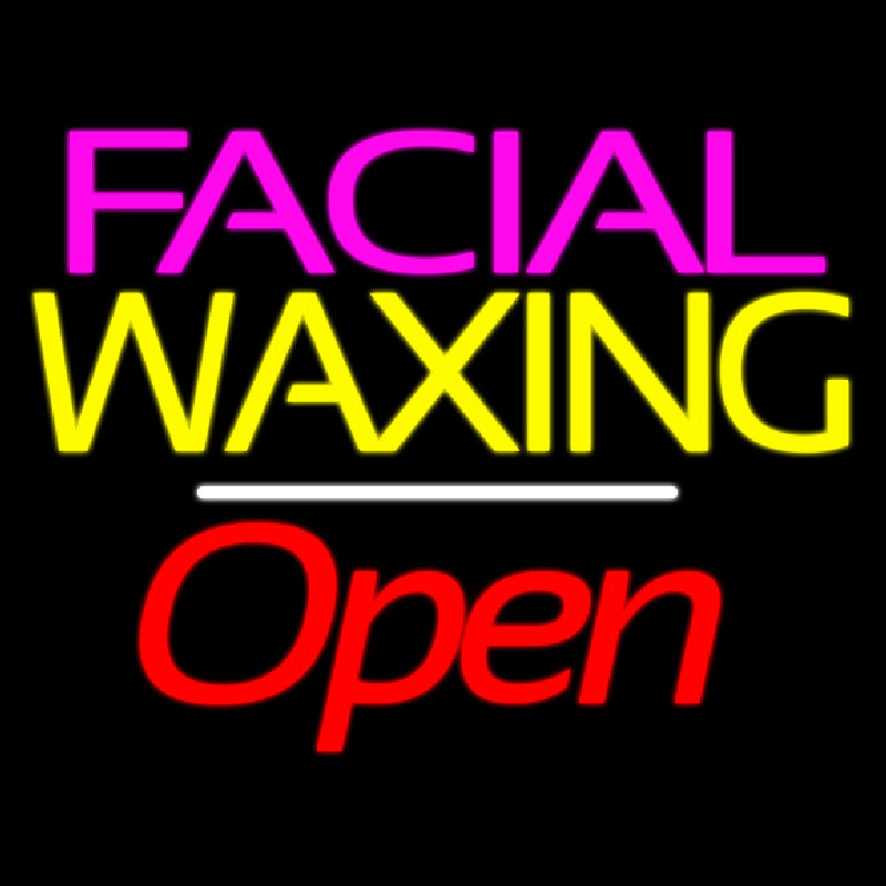 Facial Wa ing Open White Line Enseigne Néon