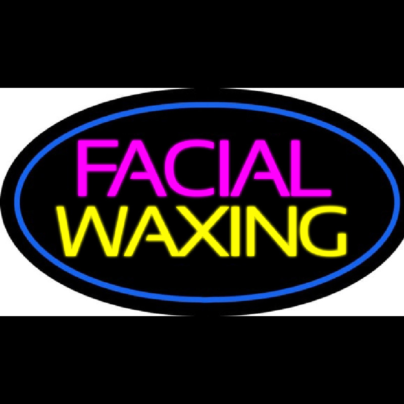 Facial Wa ing Oval Blue Enseigne Néon