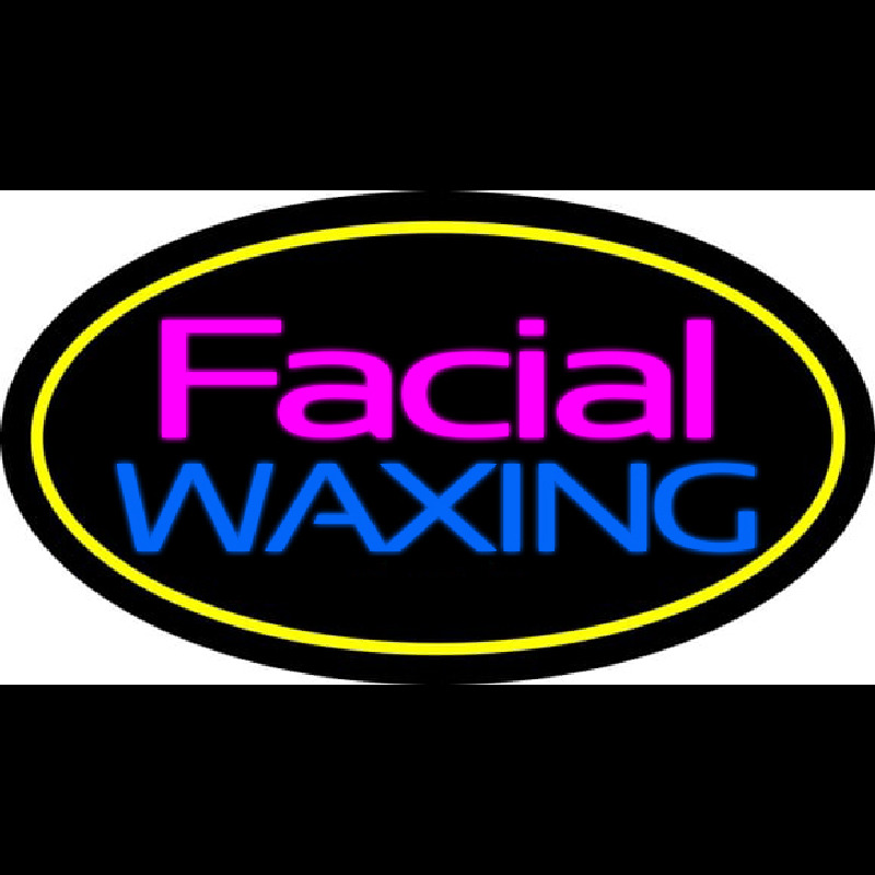 Facial Wa ing Oval Yellow Enseigne Néon